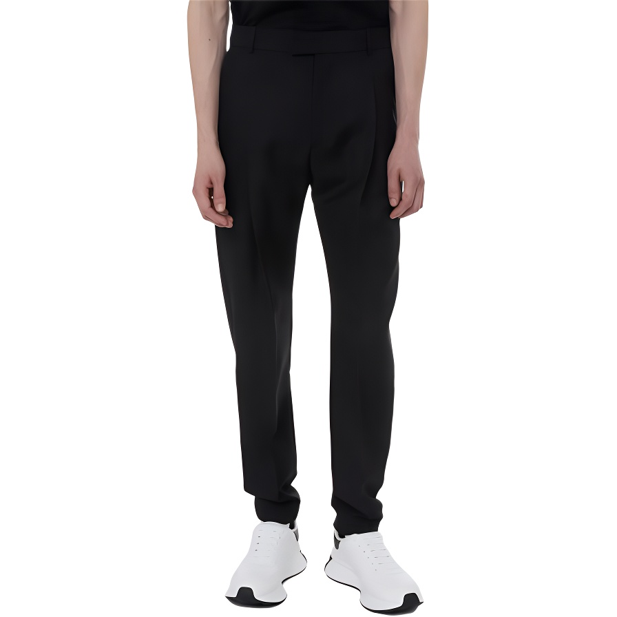 Alexander McQueen Slim Fit Low Waist Joggers  Black Casual Pants 662458-QSU63-1000