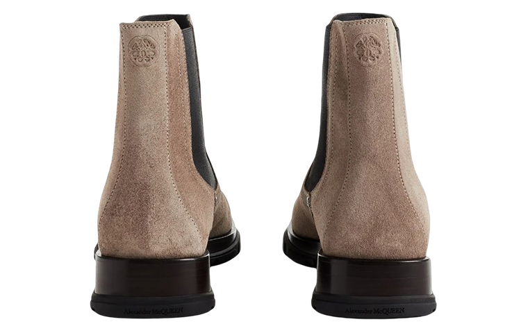 Shop Botas Chelsea Alexander McQueen Slim Tread 'Beige Suede' 728257WIA5M2411