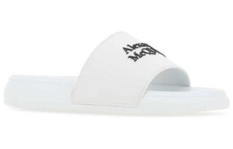 Alexander McQueen Pool Slide Black 'White' 圖 3