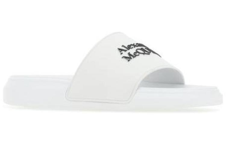 Alexander McQueen Pool Slide Black 'White' 圖 4