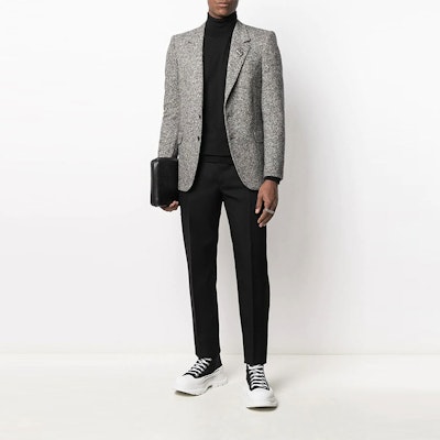 Pantalones Casuales Negros Rectos con Cremallera Alexander McQueen 624301-QPU58-1000 Lookbook Pantalones Casuales Negros Rectos con Cremallera Alexander McQueen 624301-QPU58-1000