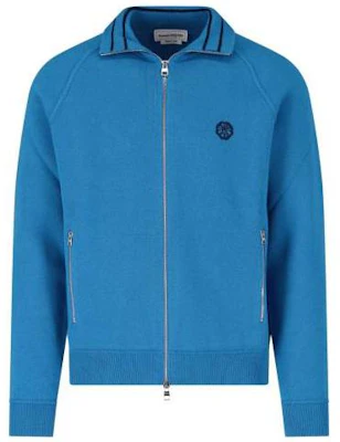 Alexander McQueen Solid Color Blue Collared Long-Sleeve Jacket 684311-Q1XCT-4334 Buy Alexander McQueen Solid Color Blue Collared Long-Sleeve Jacket 684311-Q1XCT-4334