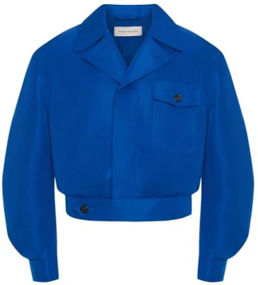 Alexander McQueen Solid Color Blue Long-Sleeve Casual Jacket 694325-QTR77-4505 Buy Alexander McQueen Solid Color Blue Long-Sleeve Casual Jacket 694325-QTR77-4505