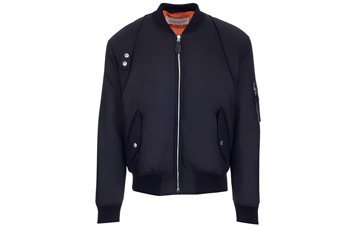 Alexander McQueen Solid Color Casual Zip Jacket - Dark Blue 682928-QSR15-1000