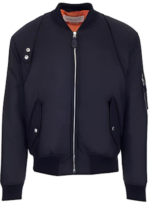 Alexander McQueen Solid Color Casual Zip Jacket - Dark Blue 682928-QSR15-1000 Buy Alexander McQueen Solid Color Casual Zip Jacket - Dark Blue 682928-QSR15-1000