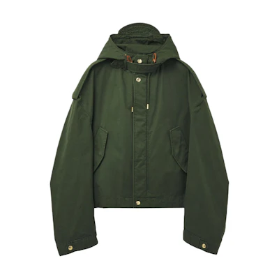 Alexander McQueen Solid Color Hoodie Zip Jacket - Dark Green 801642-QTAB8-3012