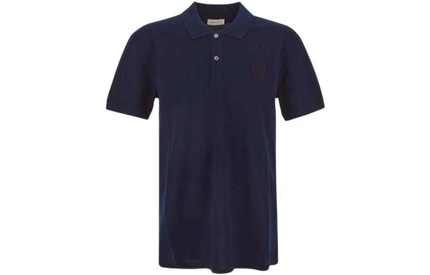 Alexander McQueen Solid Color Logo Button Polo Shirt 727290-QUX33-4142