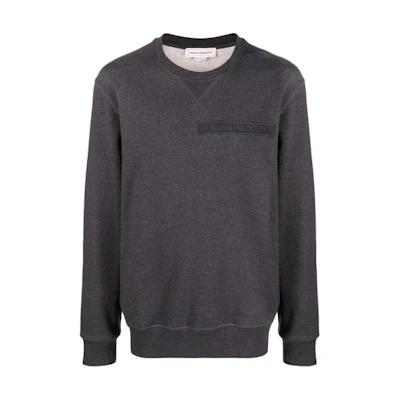 Alexander McQueen Solid Color Logo Patch Sweatshirt Grey () 642663-QSX75-0902