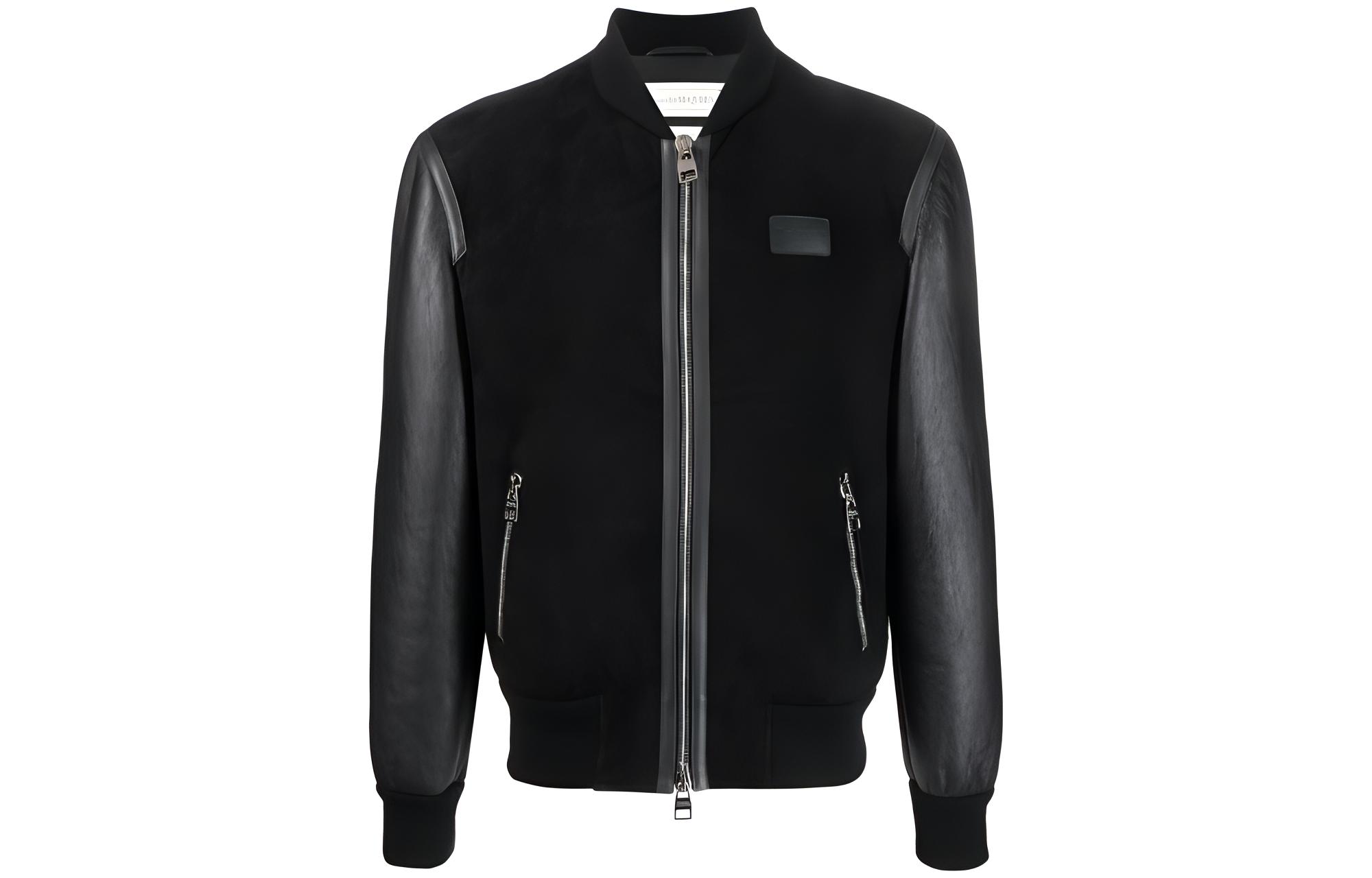 Alexander McQueen Solid Color Panel Zipper Jacket 729638-Q5HXE-1000