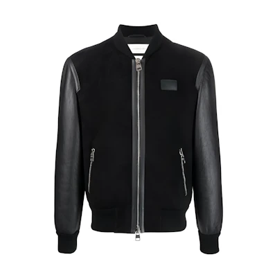 Alexander McQueen Solid Color Panel Zipper Jacket 729638-Q5HXE-1000