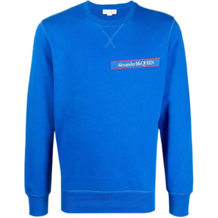Alexander McQueen Solid Color Patch Long Sleeve Sweatshirt 642663-QRX75-0903
