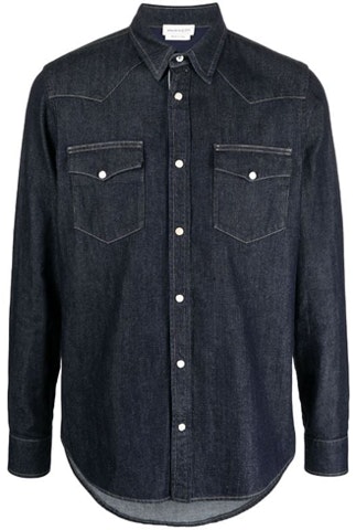 alexander-mc-queen-solid-color-single-breasted-blue-long-sleeve-shirt-644906-qsy-45-4142