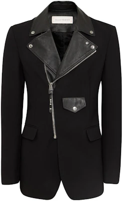 Alexander McQueen 純色拉鍊古巴領夾克 - 黑色 751982-Q5HXQ-1000 Buy Alexander McQueen 純色拉鍊古巴領夾克 - 黑色 751982-Q5HXQ-1000