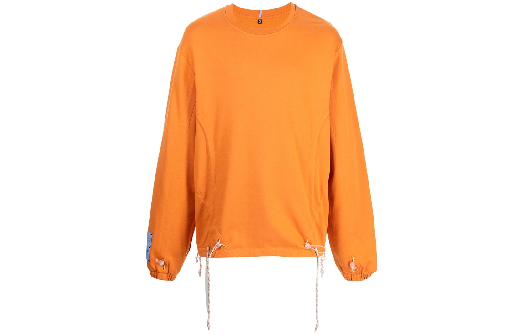 Alexander McQueen Solid Crewneck Long Sleeve Sweatshirt Orange Fashion 662628-RRT53-6356