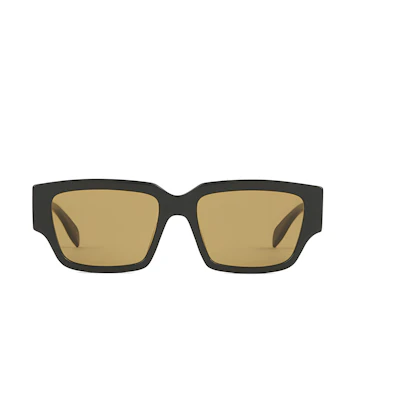 Alexander McQueen Solid Design Irregular Shape Sunglasses Men Black AM0329S004