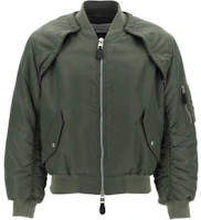 Alexander McQueen Solid Green Zip-Up Bomber Jacket 771141-QRAAK-3360 Alexander McQueen Solid Green Zip-Up Bomber Jacket 771141-QRAAK-3360