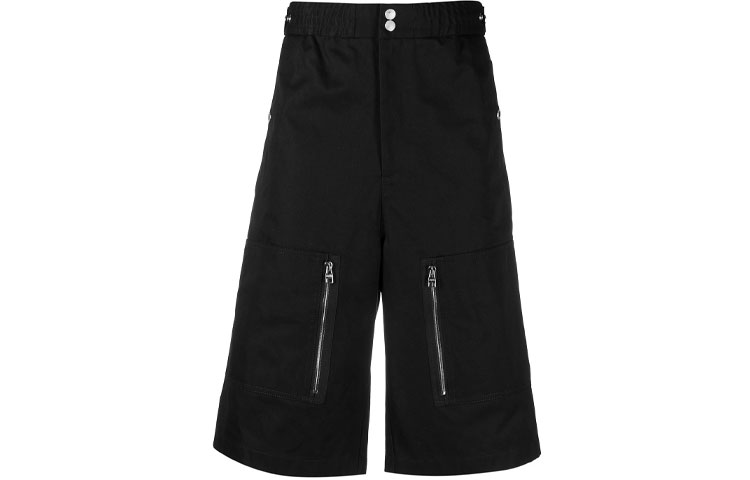 Order Alexander McQueen Solid Pocket Straight Shorts Black 649860-QQS29-1000