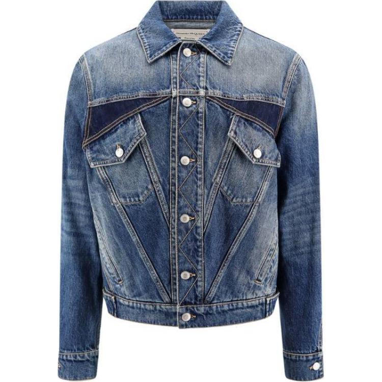 Order Alexander McQueen Americana Azul Entallada Slim-Fit ajustar Single-Breasted 792158-QYAA5-4211