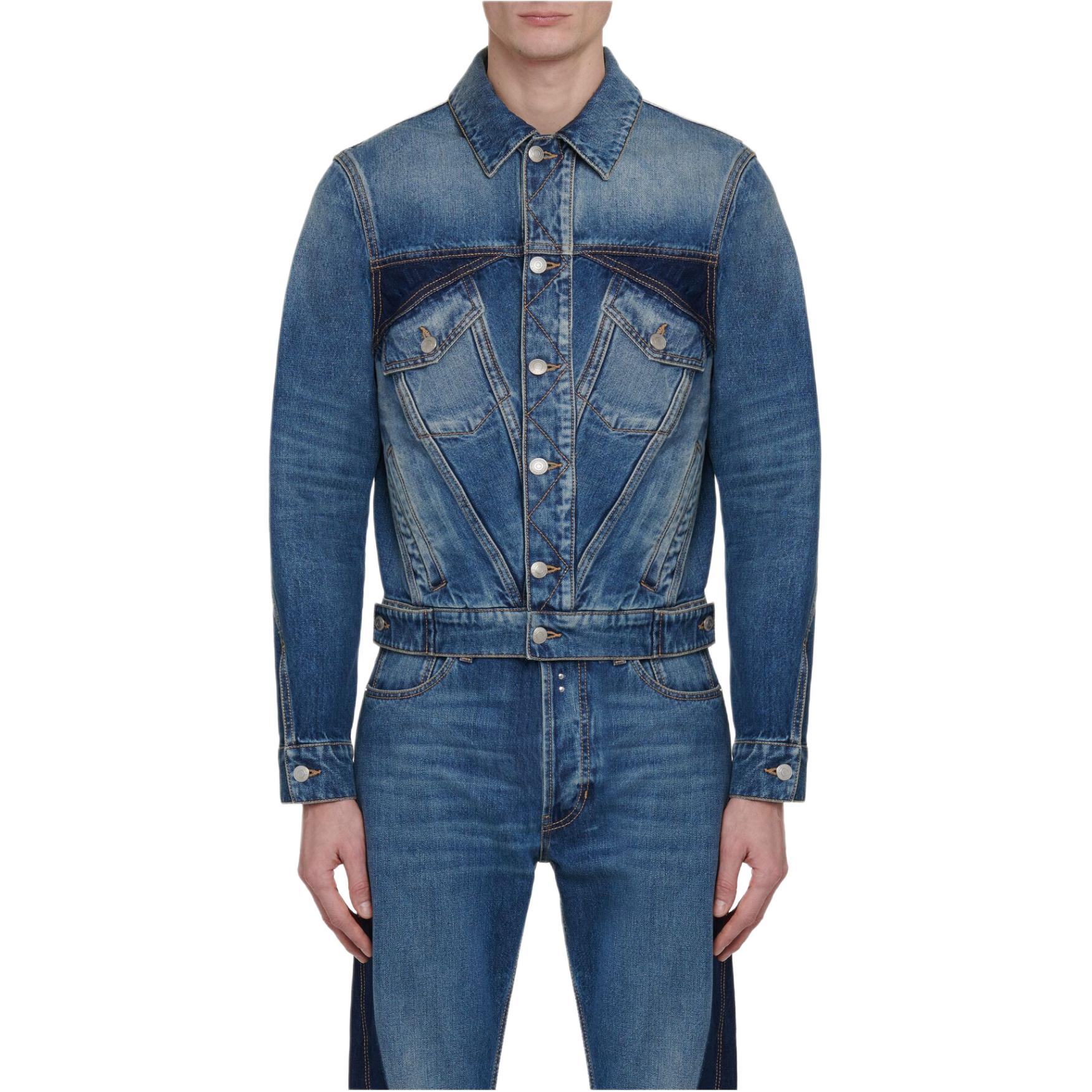 Details for Alexander McQueen Americana Azul Entallada Slim-Fit ajustar Single-Breasted 792158-QYAA5-4211