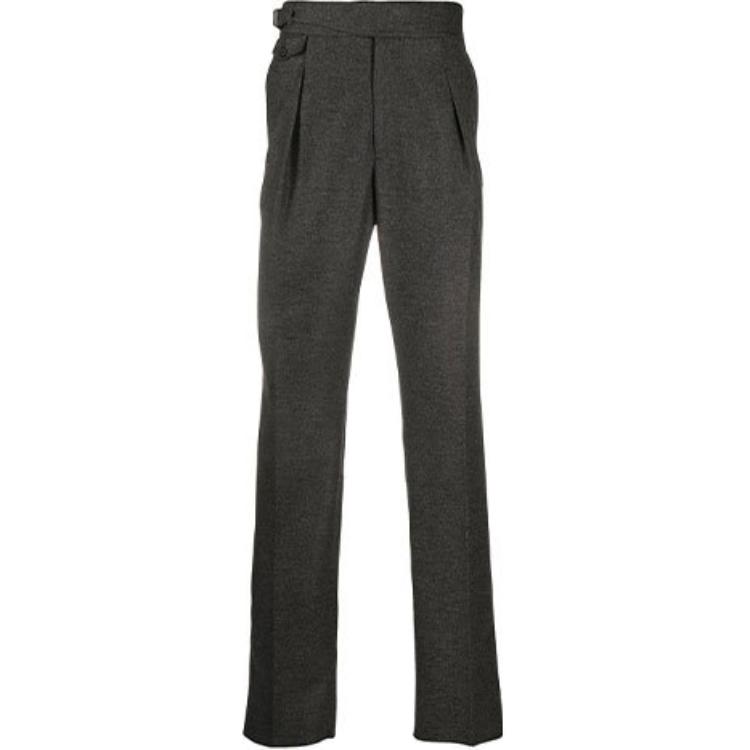 Alexander McQueen Solid Straight-Leg Gray Casual Pants. 615223-QPU19-1073