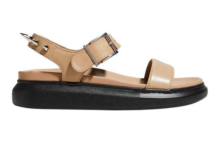 Alexander McQueen Spikes Leather Sandals 'Punk Stud Hybrid Camel' 圖 3