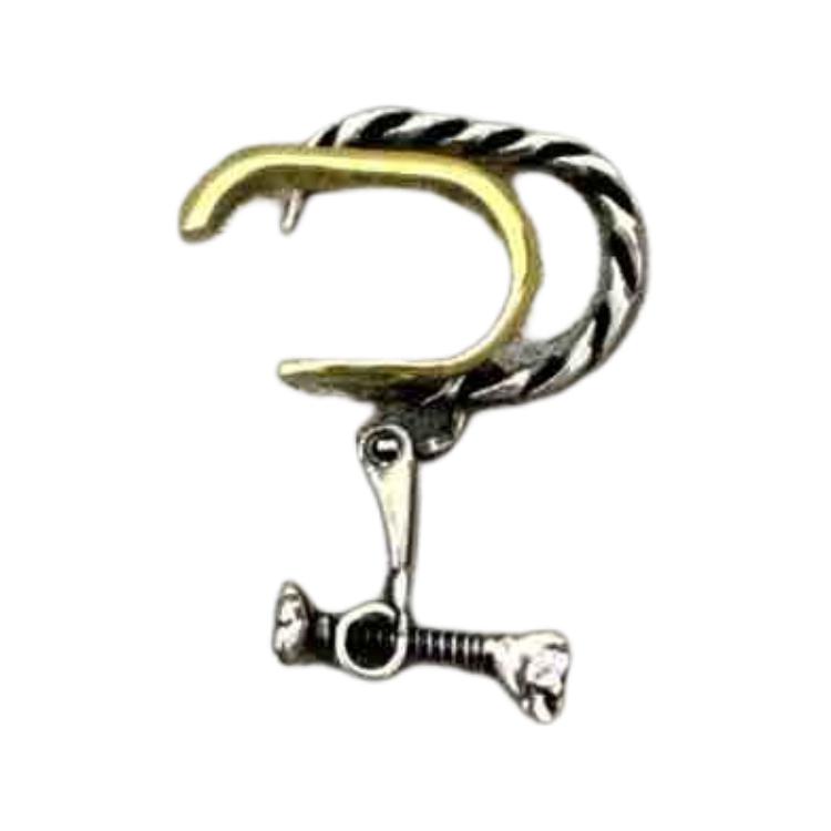 Alexander McQueen Spiral Textured Earrings - Gold/Silver for Men. 664599-J160K-1496