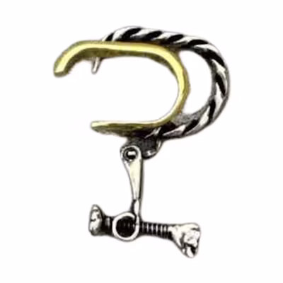 Alexander McQueen Spiral Textured Earrings - Gold/Silver for Men. 664599-J160K-1496