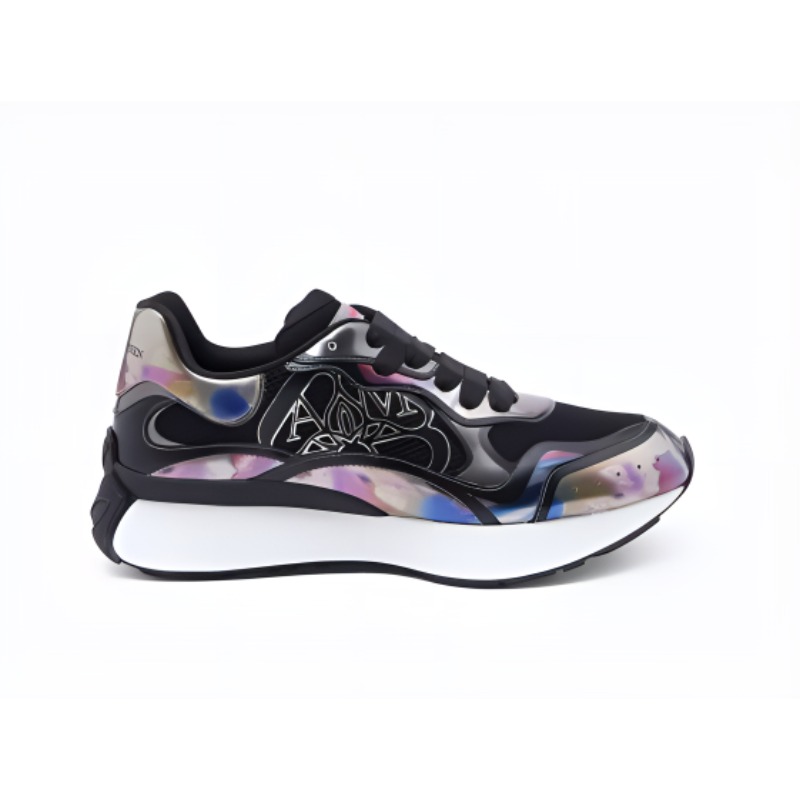 Order 亚历山大·麦昆 Sprint Runner 黑白银配色运动鞋 750330W4WN31537