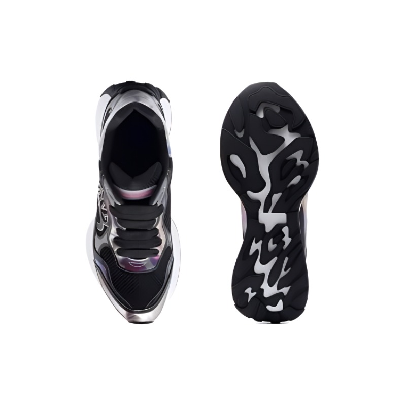 Purchase 亚历山大·麦昆 Sprint Runner 黑白银配色运动鞋 750330W4WN31537