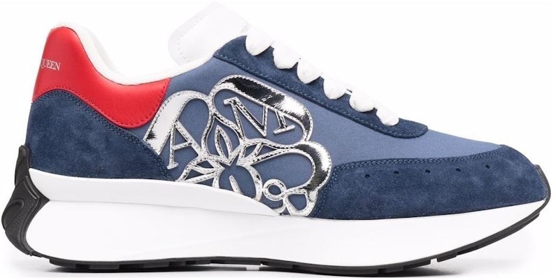Alexander McQueen Sprint Runner 'Blue Silver' 688546W4T214529 Order Alexander McQueen Sprint Runner 'Blue Silver' 688546W4T214529