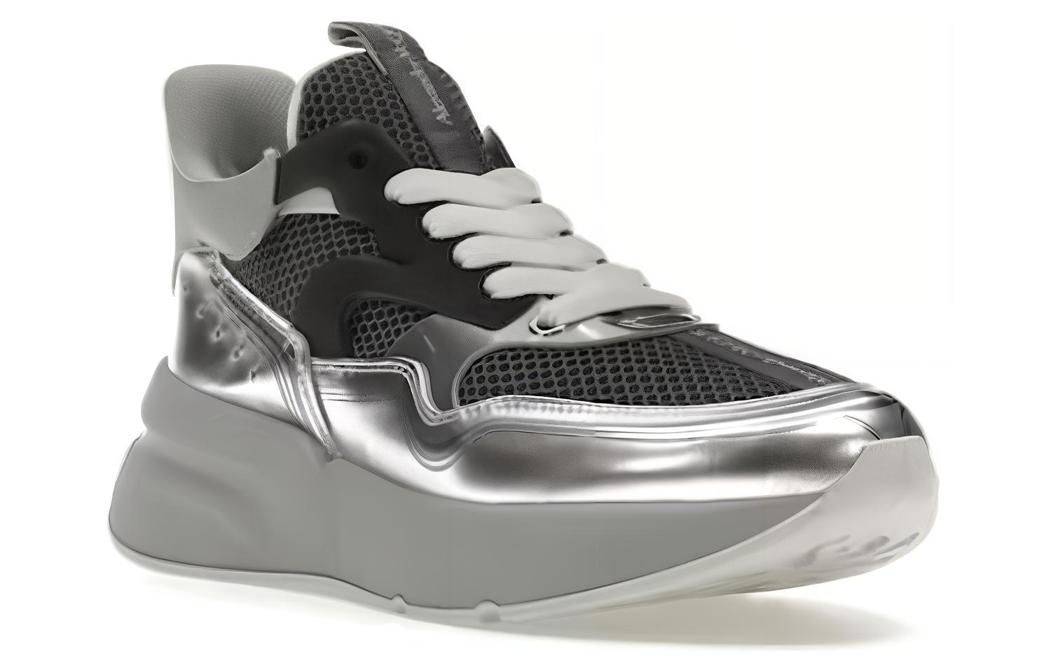 Lookbook Alexander McQueen Sprint Runner ''Oversized Metallic Silber'' Sneakers 662690WHZQ18249