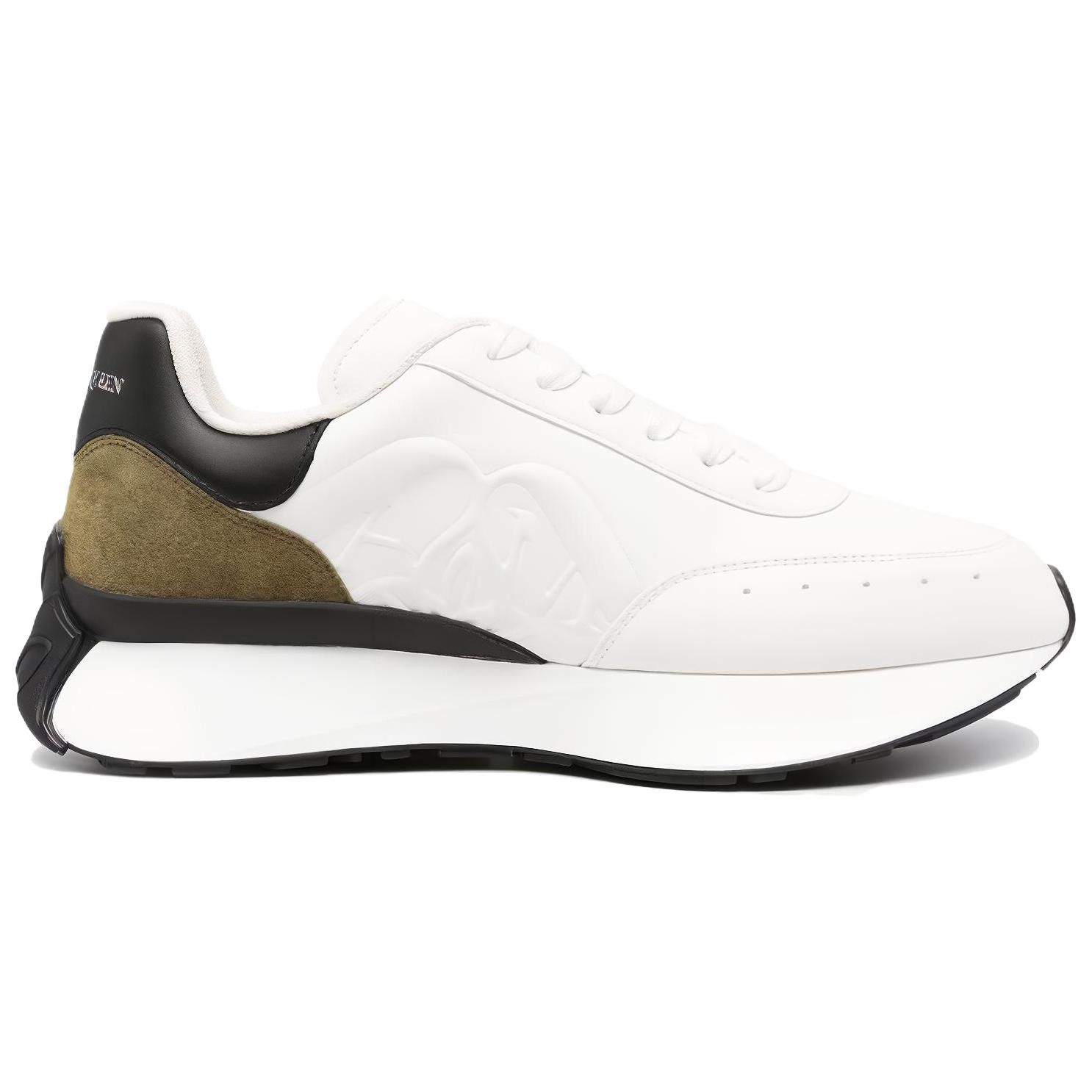 Order Alexander McQueen Sprint Runner 'White Black Khaki' 777417-WIDNE-8738