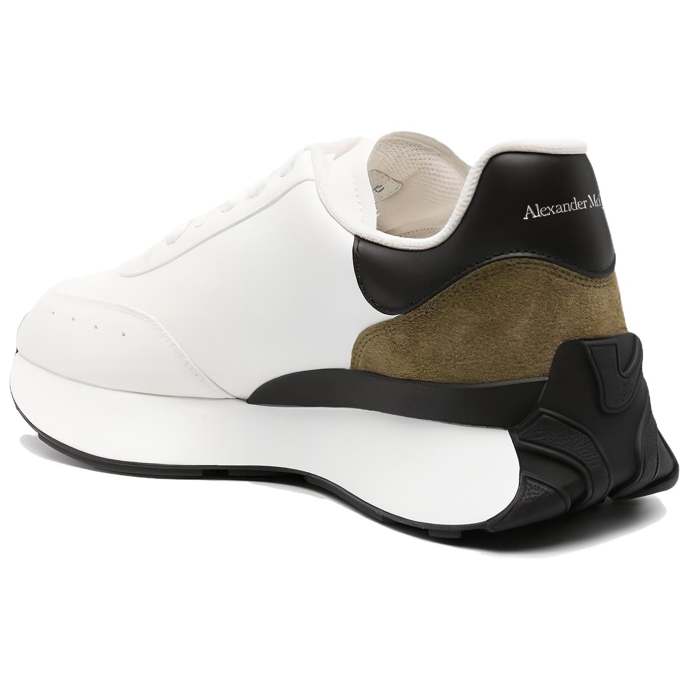 Shop Alexander McQueen Sprint Runner 'White Black Khaki' 777417-WIDNE-8738