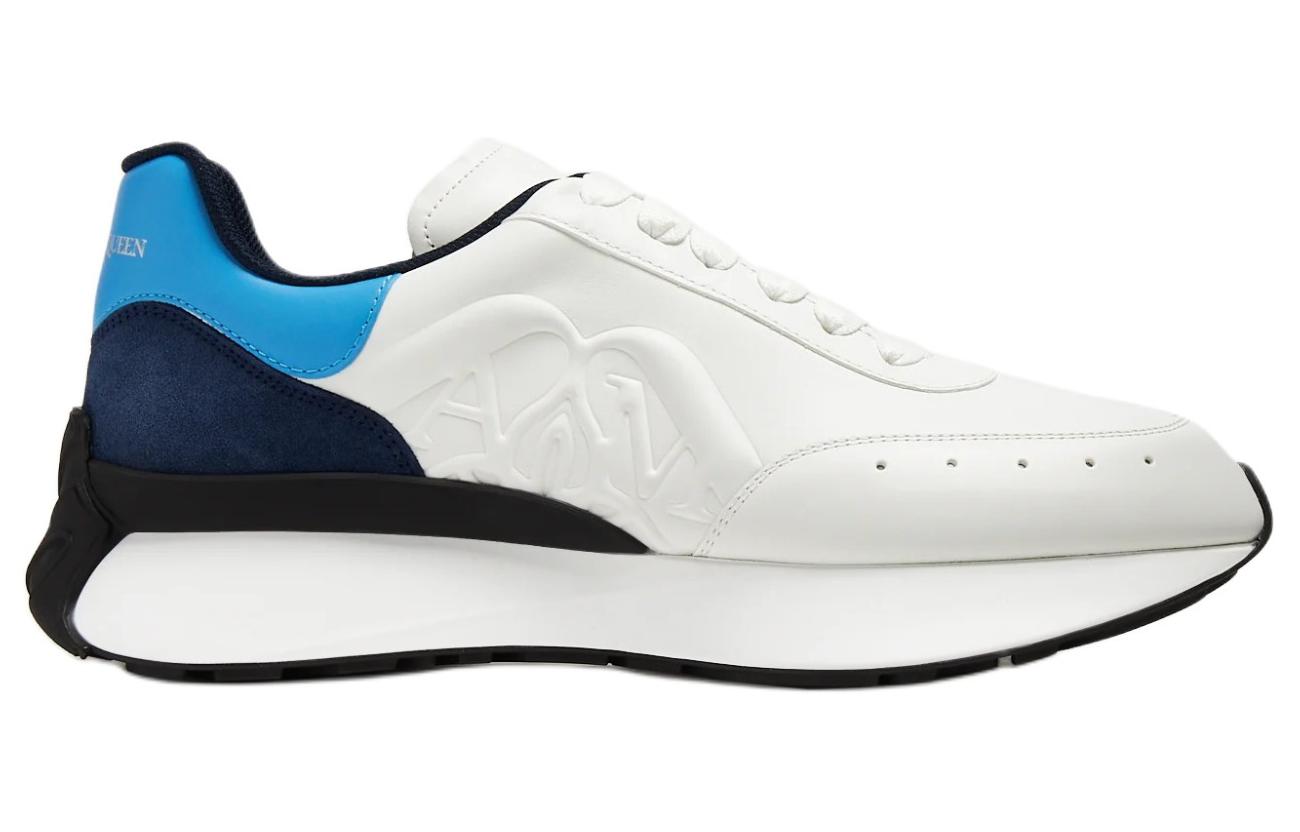 Order Alexander McQueen Sprint Runner Sneaker ''Weiß Schwarz Blau'' 777417WIDNK8758