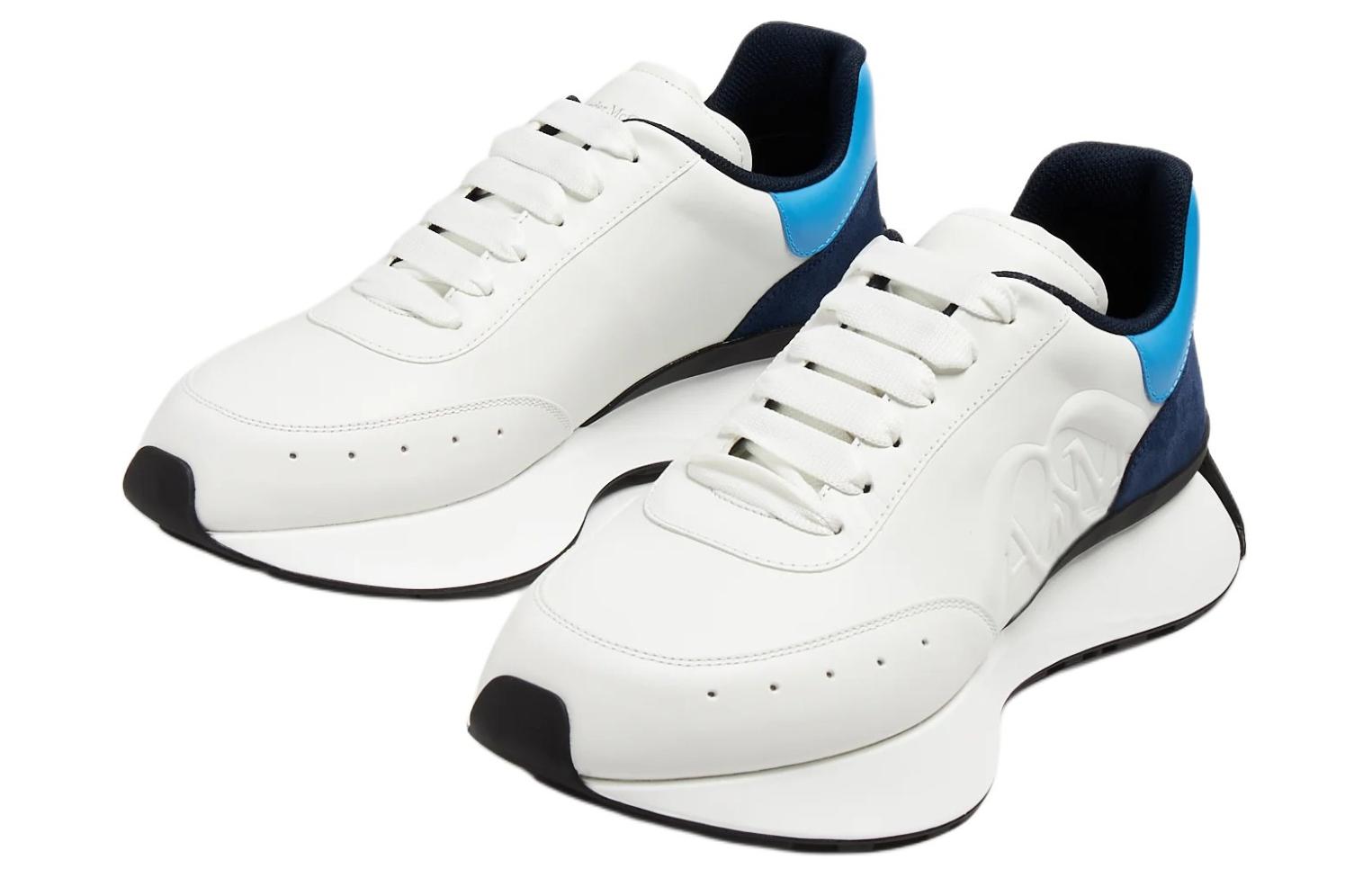 Lookbook Alexander McQueen Sprint Runner Sneaker ''Weiß Schwarz Blau'' 777417WIDNK8758