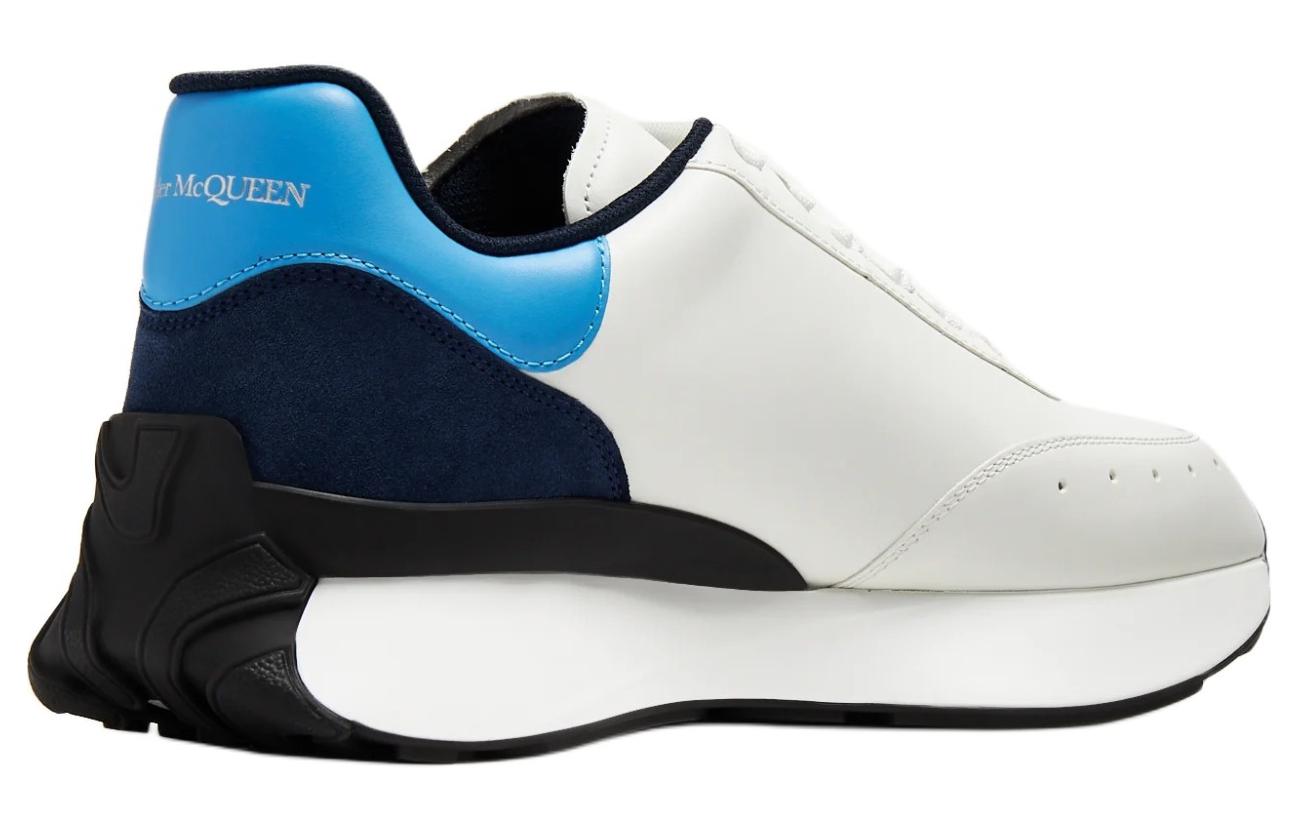 Shop Alexander McQueen Sprint Runner Sneaker ''Weiß Schwarz Blau'' 777417WIDNK8758