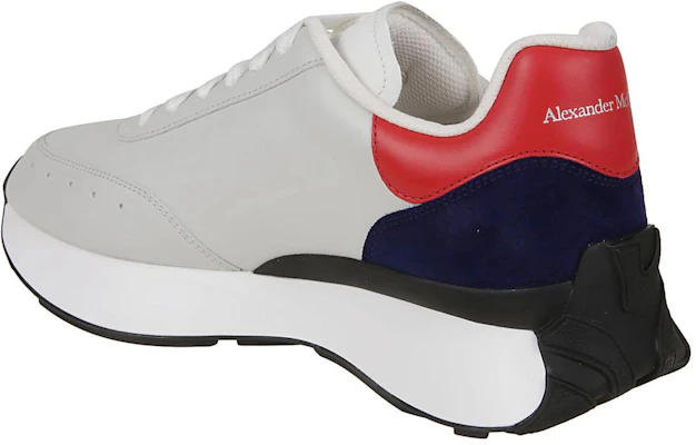 Alexander McQueen 亞歷山大麥昆 Sprint Runner 皮革 運動舒適 低幫 生活休閒鞋 男款 灰色 Shop Alexander McQueen 亞歷山大麥昆 Sprint Runner 皮革 運動舒適 低幫 生活休閒鞋 男款 灰色