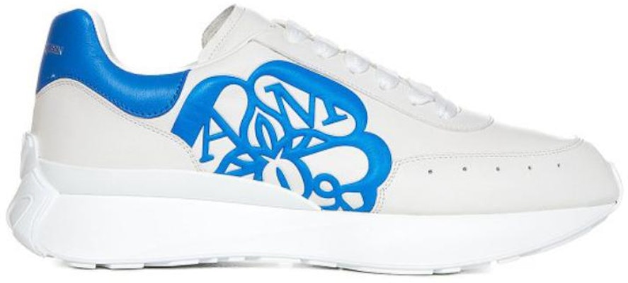 Alexander McQueen Sprint Runner White Cerulean Blue 727377WIC9E8932 Order Alexander McQueen Sprint Runner White Cerulean Blue 727377WIC9E8932