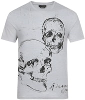 Alexander McQueen SS20 Grey Cotton Skull Print Short Sleeve T-Shirt 557809-QMZ91-0902 Alexander McQueen SS20 Grey Cotton Skull Print Short Sleeve T-Shirt 557809-QMZ91-0902