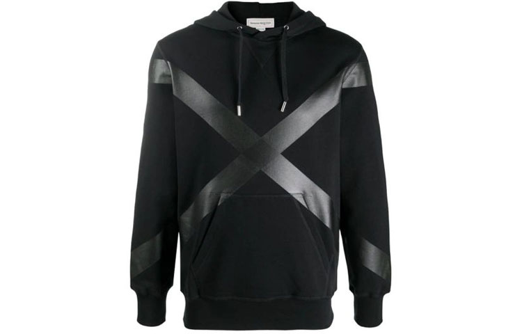 Alexander McQueen SS21 Appliqué Detail Black Hoodie Fashion 627888-QPX43-0901