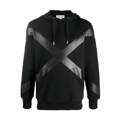 Alexander McQueen SS21 Appliqué Detail Black Hoodie Fashion 627888-QPX43-0901