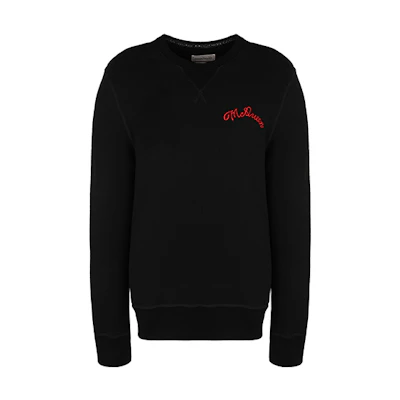 Alexander McQueen SS21 Black Crewneck Pullover Long Sleeve Sweatshirt 599616-QQX82-1000