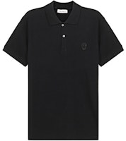 Alexander McQueen SS21 Black Skull Patch Polo Shirt 622106-QQX33-1000 Alexander McQueen SS21 Black Skull Patch Polo Shirt 622106-QQX33-1000