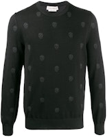 Alexander McQueen SS21 Black Skull Print Long Sleeve Sweater 603247-Q1ALQ-1053 Alexander McQueen SS21 Black Skull Print Long Sleeve Sweater 603247-Q1ALQ-1053