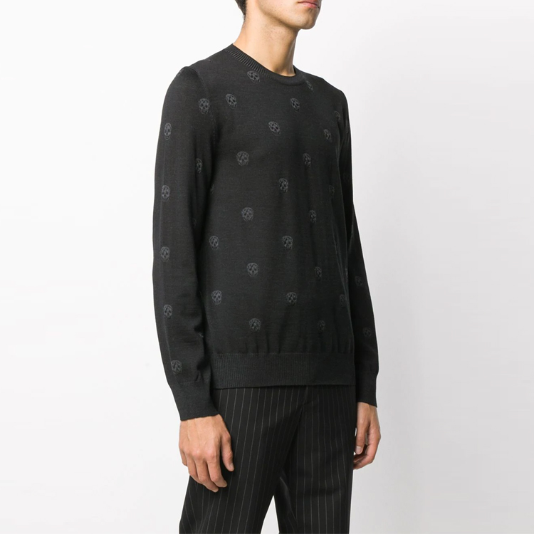 Lookbook Alexander McQueen 2021黑色骷髏印花長袖毛衣 603247-Q1ALQ-1053