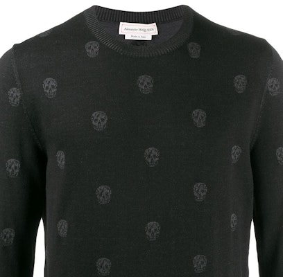 Alexander McQueen 2021黑色骷髏印花長袖毛衣 603247-Q1ALQ-1053 Details for Alexander McQueen 2021黑色骷髏印花長袖毛衣 603247-Q1ALQ-1053