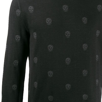 Alexander McQueen 2021黑色骷髏印花長袖毛衣 603247-Q1ALQ-1053 Sizing Alexander McQueen 2021黑色骷髏印花長袖毛衣 603247-Q1ALQ-1053