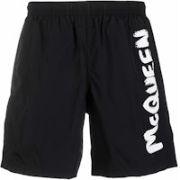 Alexander McQueen SS21 Black Solid Logo Swim Shorts. 660060-4419Q-1078 Alexander McQueen SS21 Black Solid Logo Swim Shorts. 660060-4419Q-1078