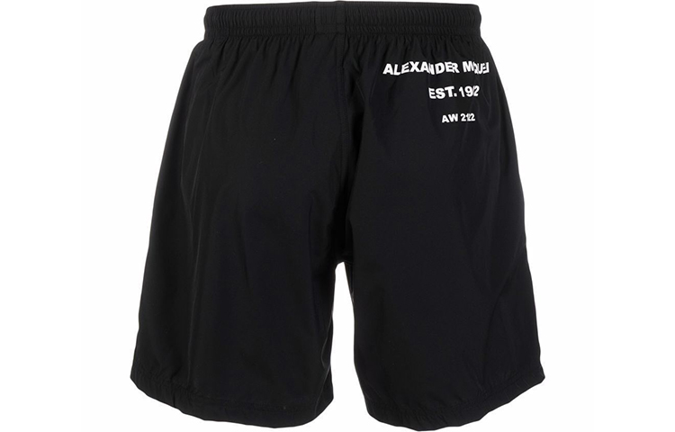 Lookbook アレキサンダー・マックイーン SS21 ブラック ソリッド ロゴ スイムショーツ 660060-4419Q-1078