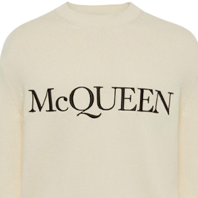 알렉산더 맥퀸 SS21 아이보리 레터 자수 크루넥 스웨터 남성용. 651184-Q1XAY-9241 Details for 알렉산더 맥퀸 SS21 아이보리 레터 자수 크루넥 스웨터 남성용. 651184-Q1XAY-9241